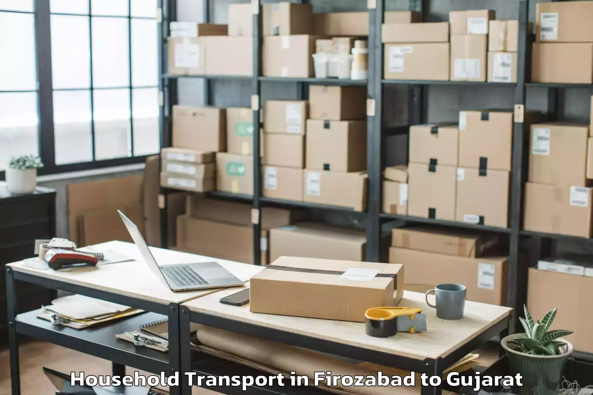 Reliable Firozabad to Sinor Household Transport